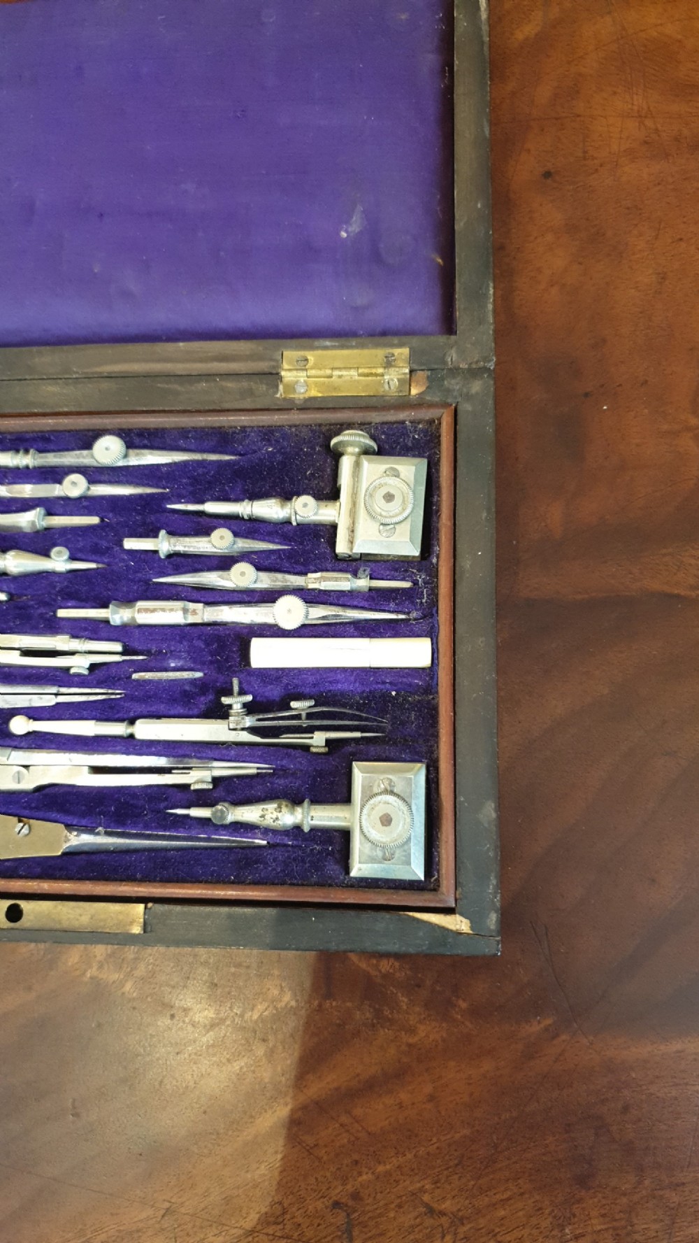 GOOD VICTORIAN BOXED SET OF DRAWING INSTRUMENTS View IV
