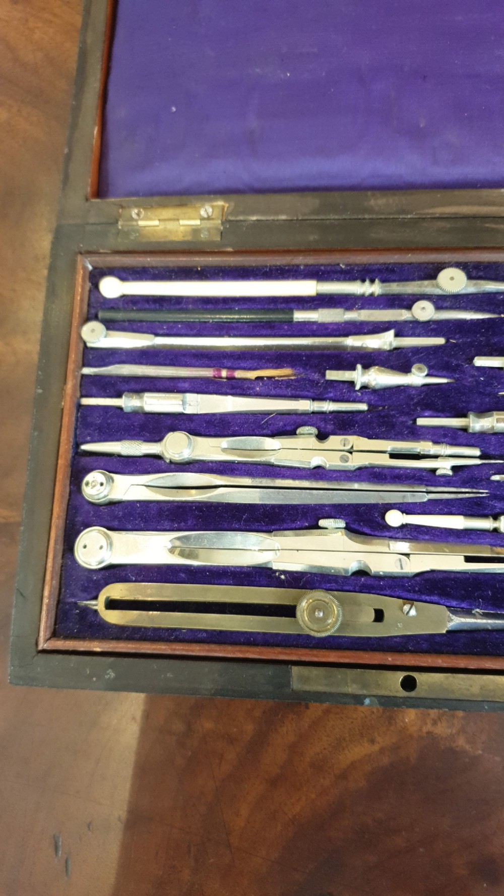 GOOD VICTORIAN BOXED SET OF DRAWING INSTRUMENTS View V