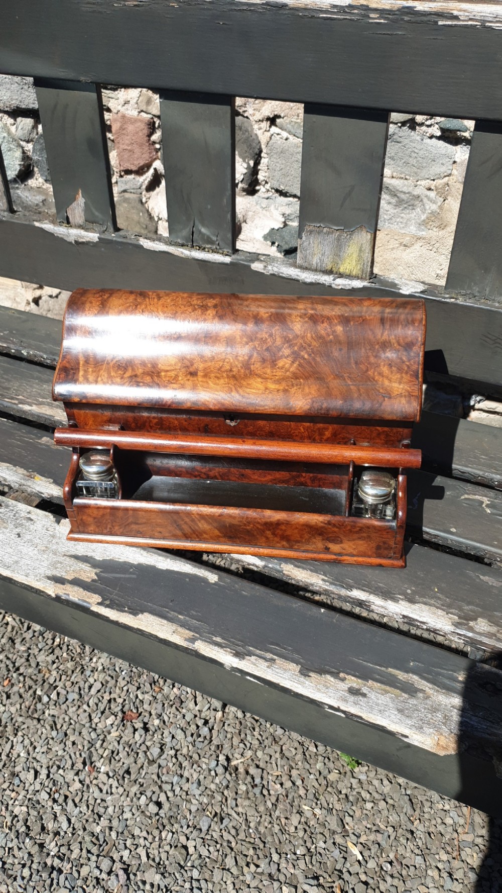 HIGH QUALITY VICTORIAN BURR WALNUT DESK WRITING BOX