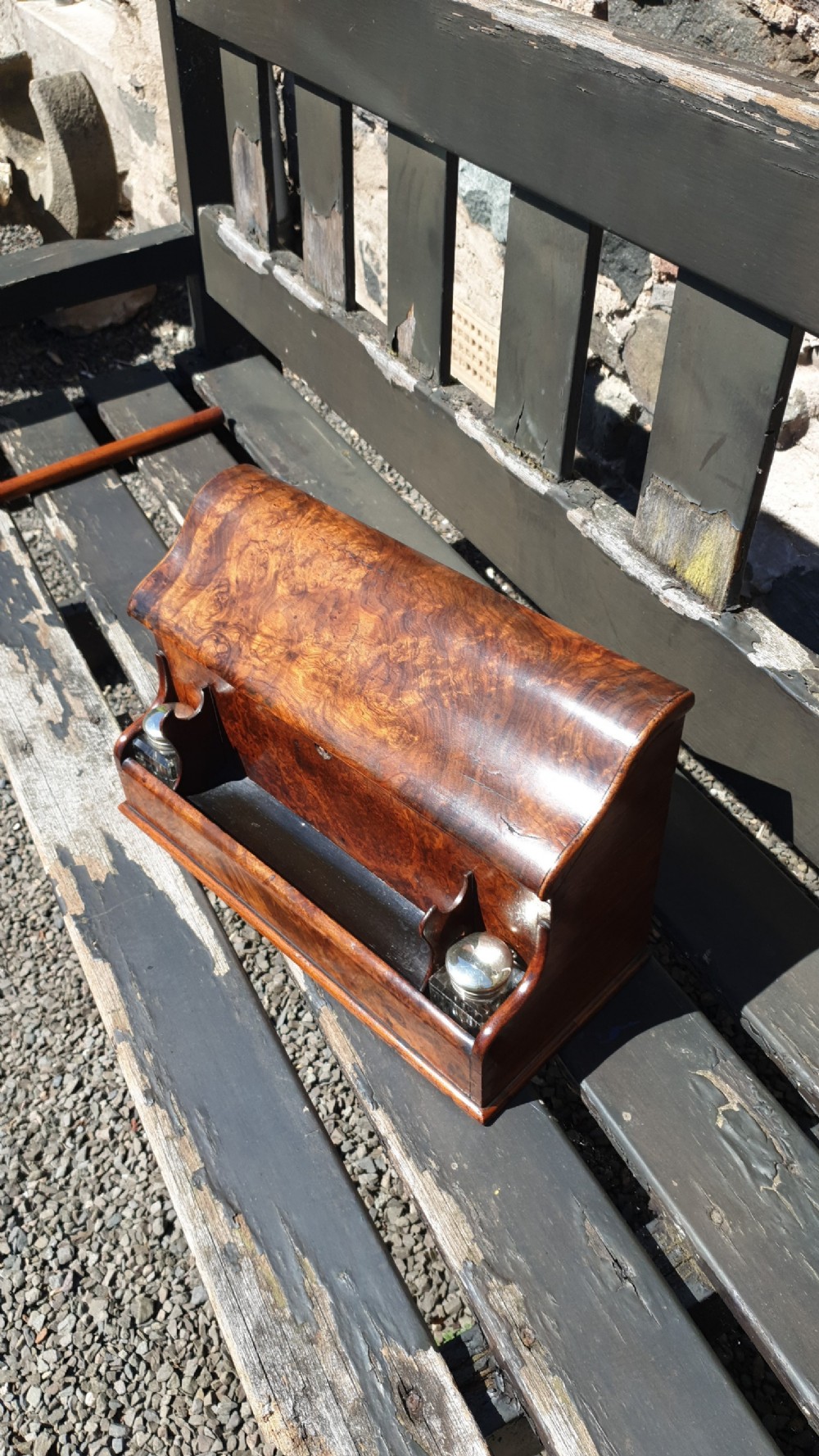 HIGH QUALITY VICTORIAN BURR WALNUT DESK WRITING BOX View III