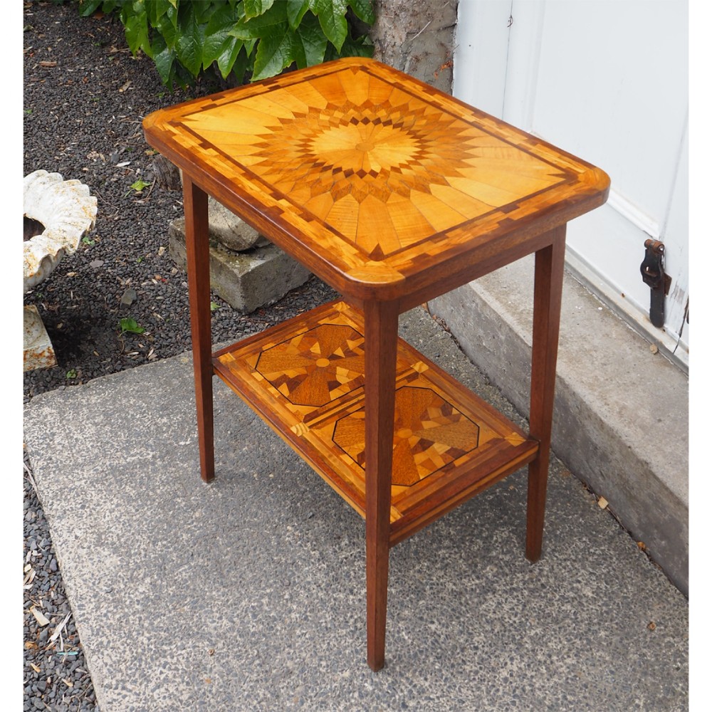 19th CENTURY SCOTTISH INLAID 2 TIER TABLE 