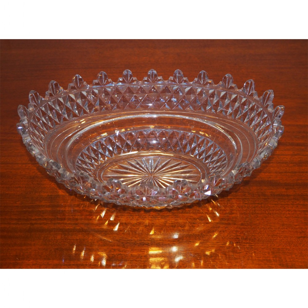 SUPERB GEORGIAN IRISH OVAL CUT GLASS BOWL