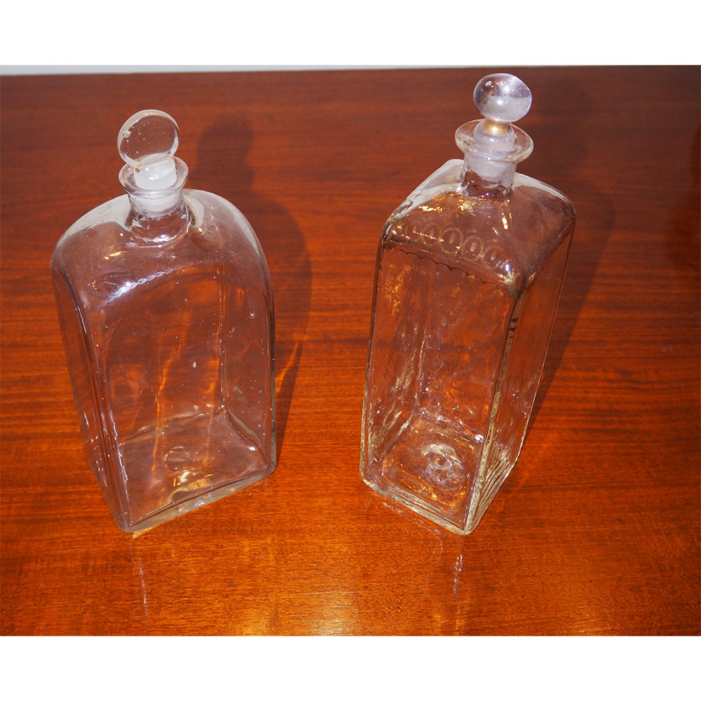 TWO LARGE 18th CENTURY DUTCH DECANTERS