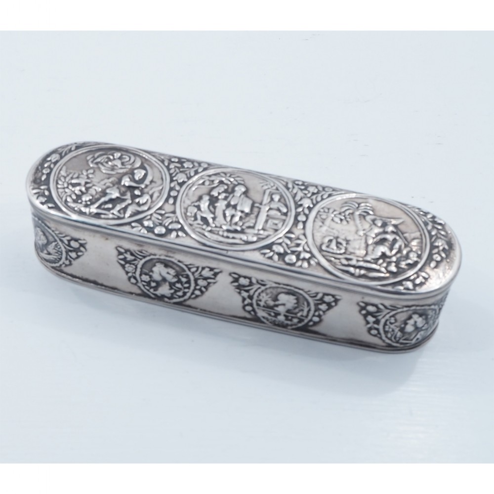 FINE EARLY DUTCH SILVER TOBACCO BOX