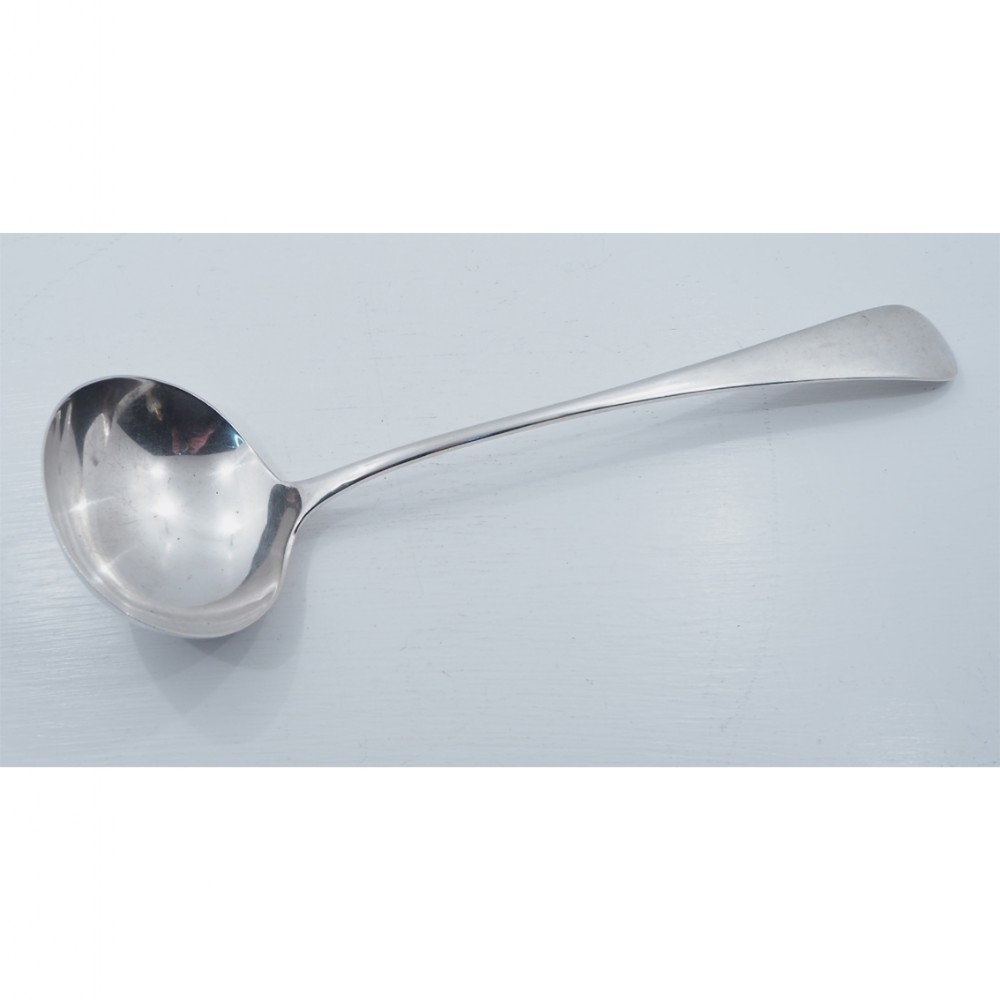 LARGE HEAVY EDWARDIAN SILVER LADLE 