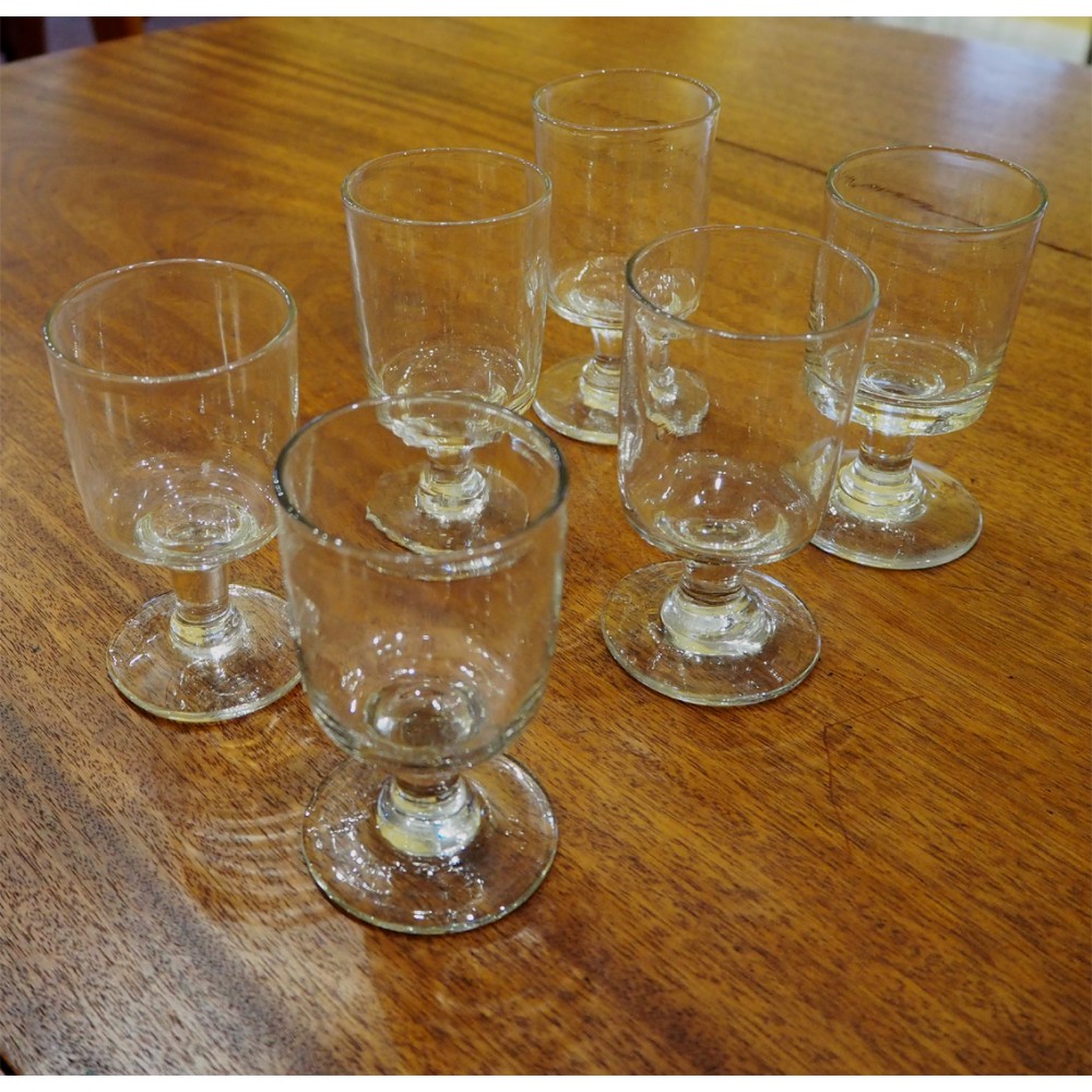 RARE SET OF 6 EARLY GEORGIAN PUB GLASSES