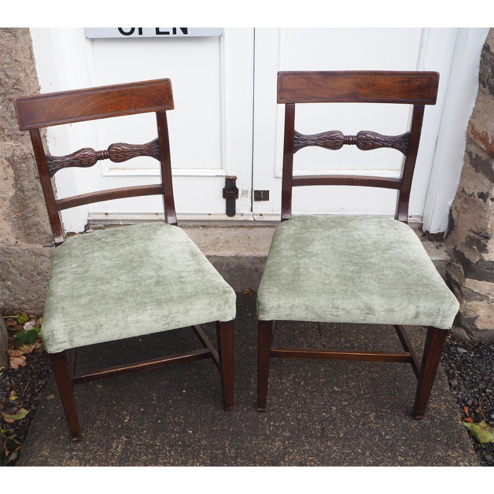 PAIR GEORGIAN MAHOGANY DINING CHAIRS
