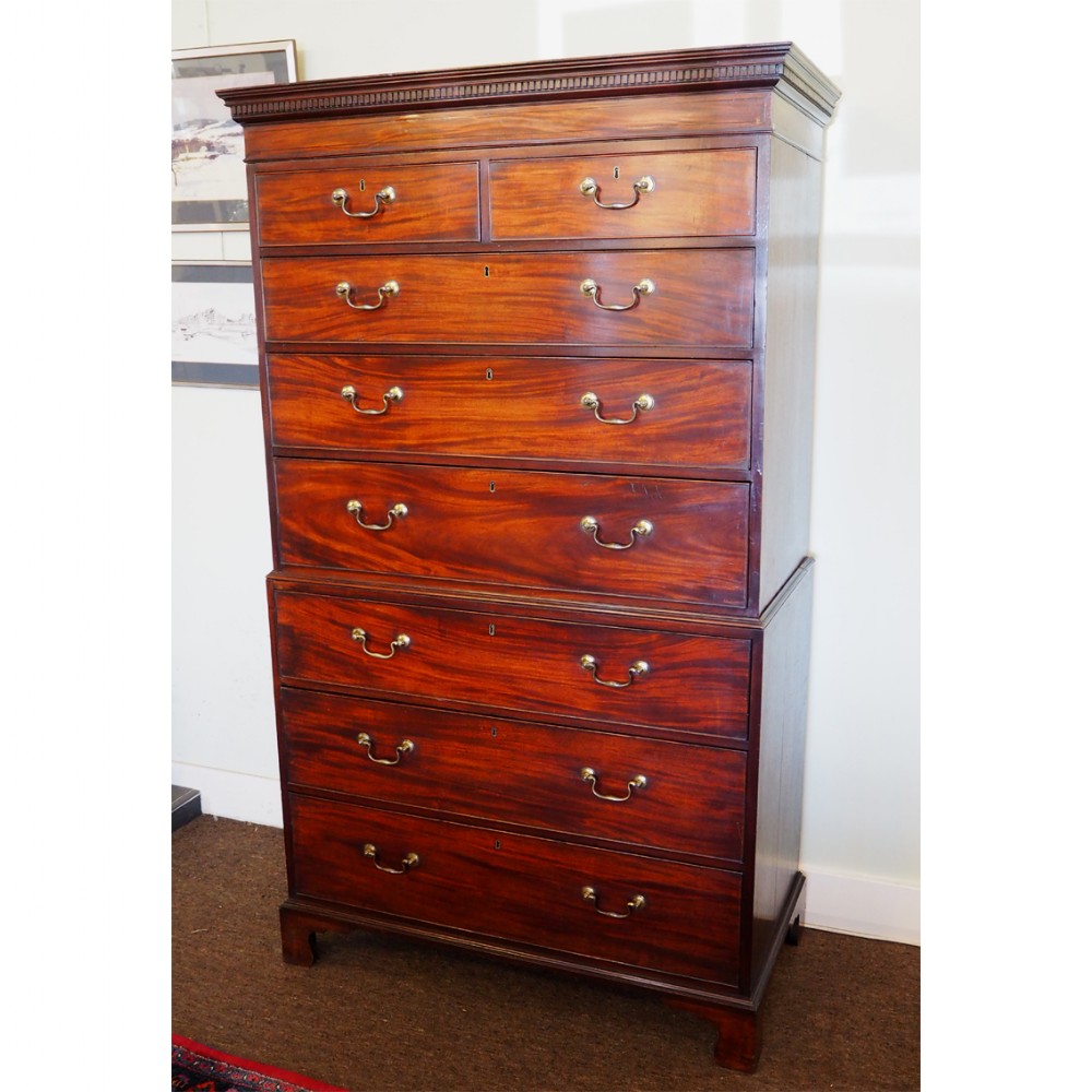 FINE ORIGINAL 18th CENTURY MAHOGANY TALLBOY