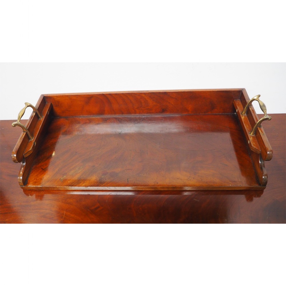 GEORGIAN FLAME MAHOGANY BOOK TRAY