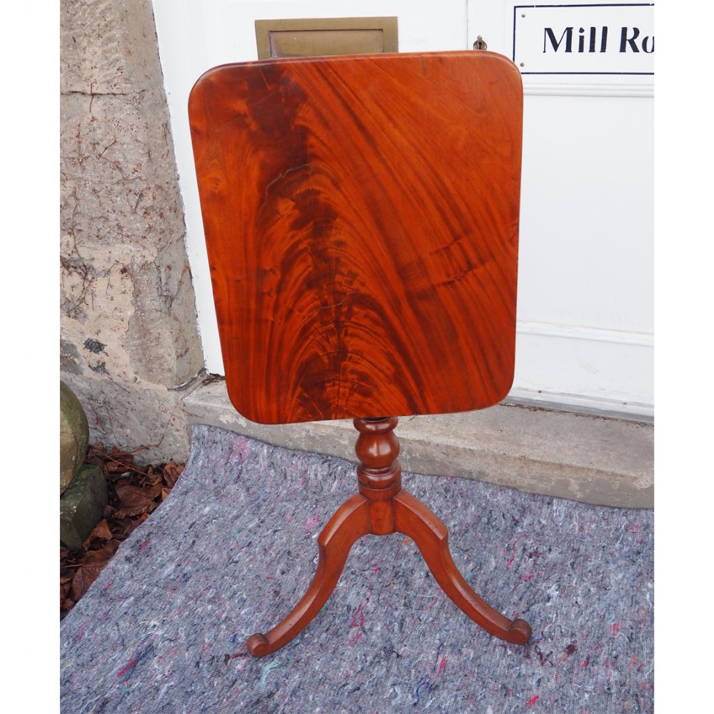 SCOTTISH FLAME MAHOGANY OBLONG TRIPOD TABLE