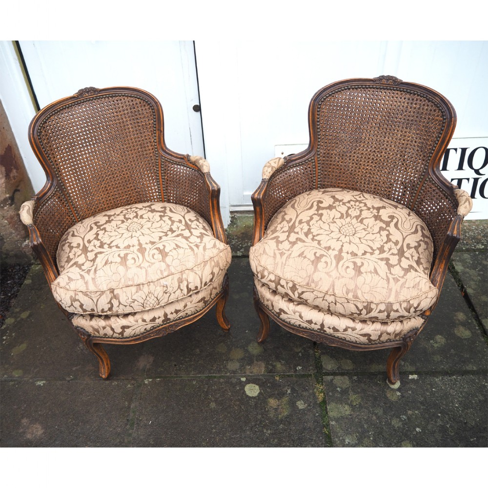 GOOD PAIR OF FRENCH BERGERE CHAIRS