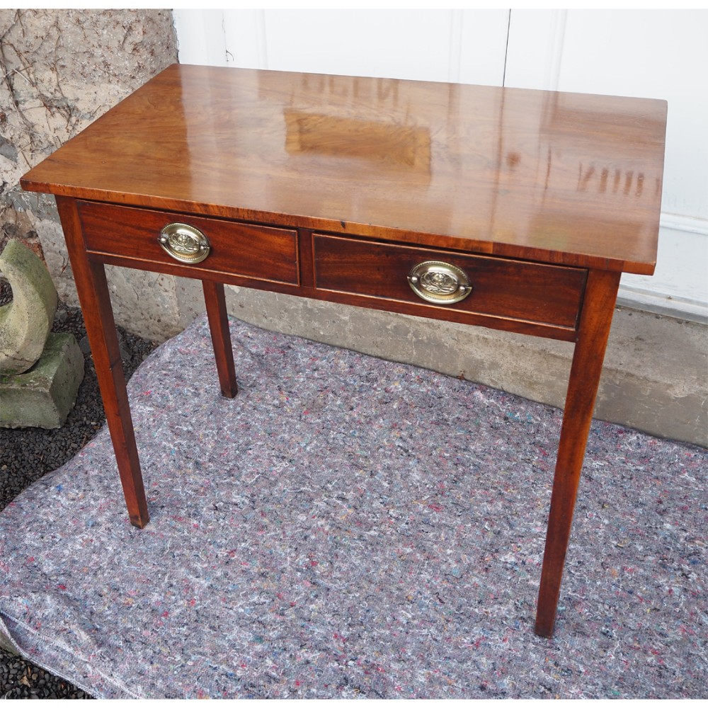 GEORGIAN MAHOGANY 2 DRAWER SIDE TABLE