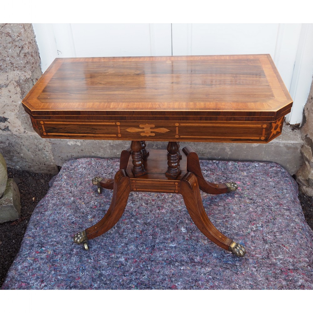 FINE REGENCY SCOTTISH ROSEWOOD CARD TABLE