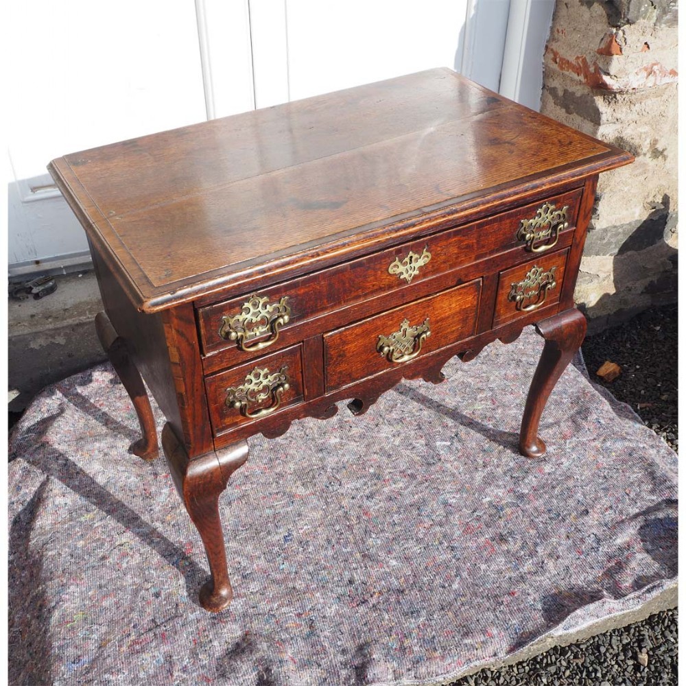 UNUSUAL GEORGIAN OAK CABRIOLE LEG LOWBOY