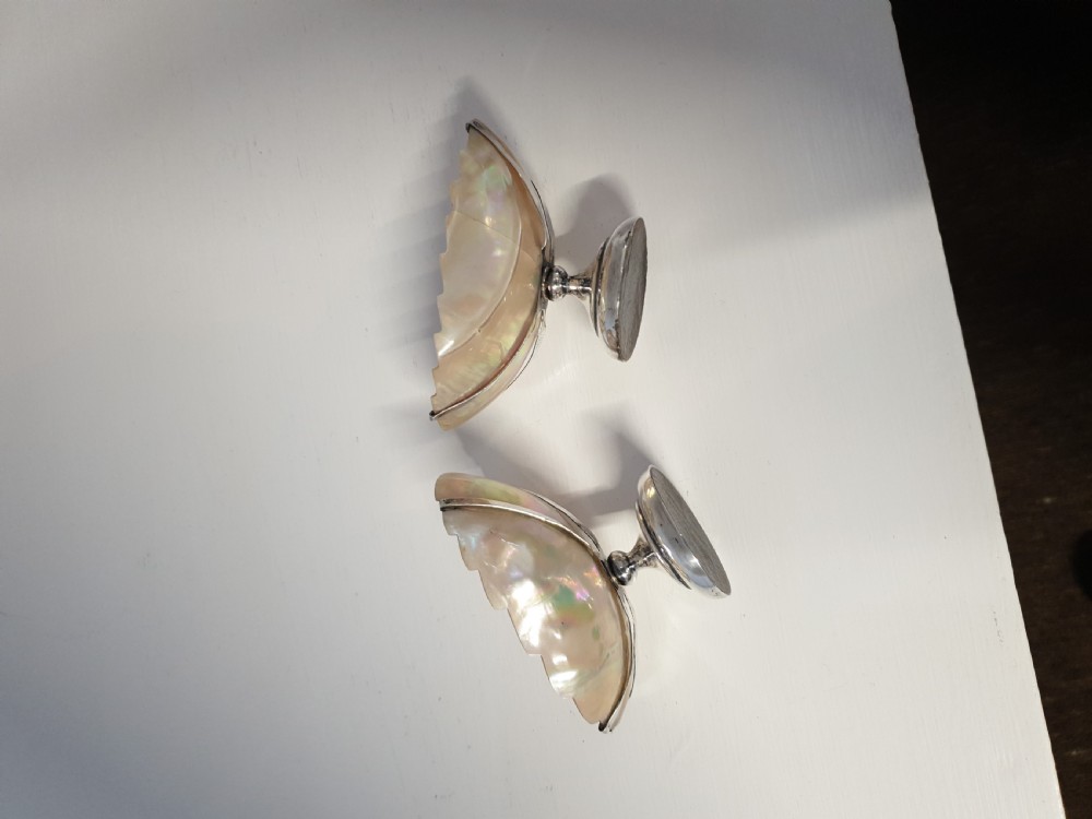 UNUSUAL PAIR EDWARDIAN SILVER SALT CELLARS View IV