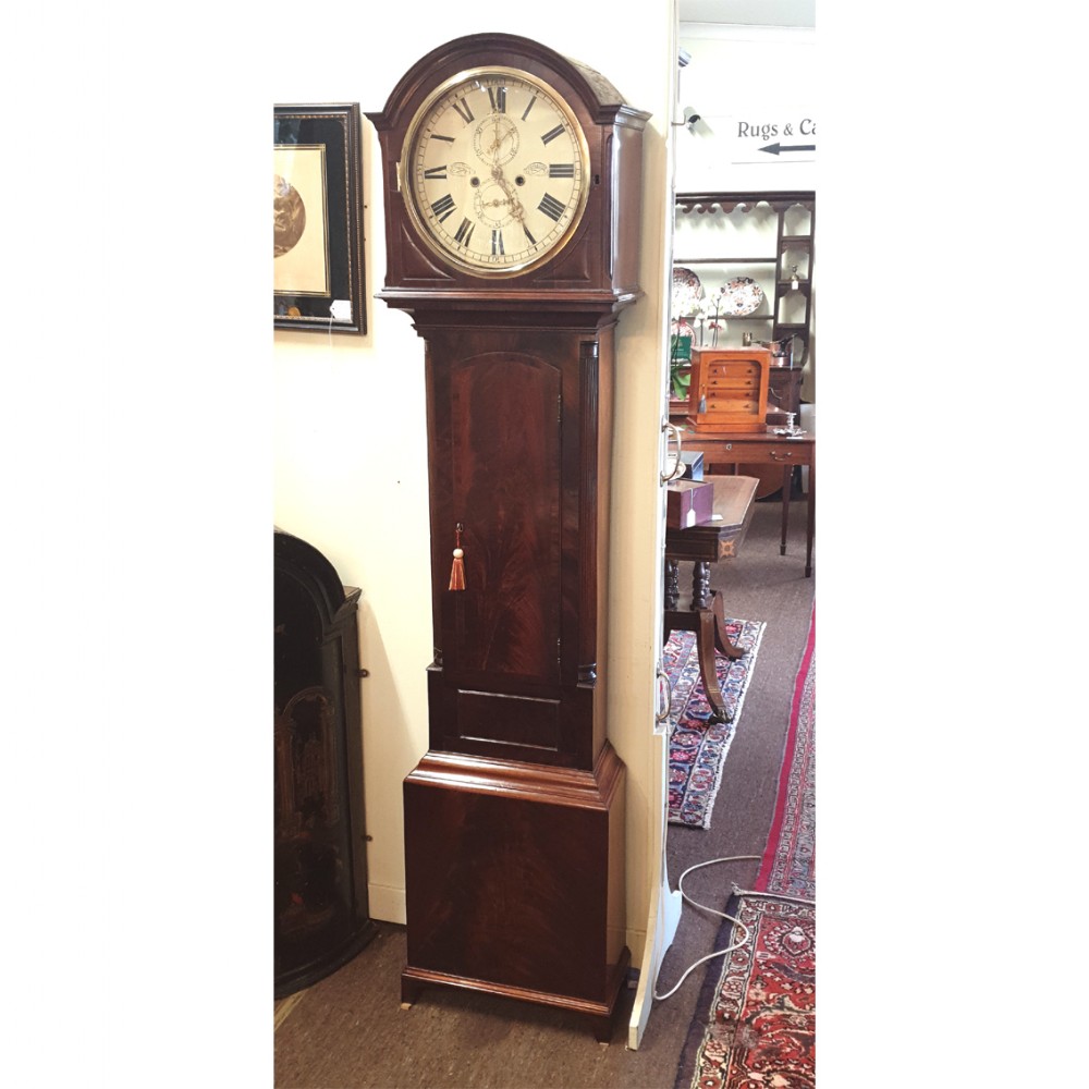 LATE GEORGIAN SCOTTISH MAHOGANY LONGCASE CLOCK