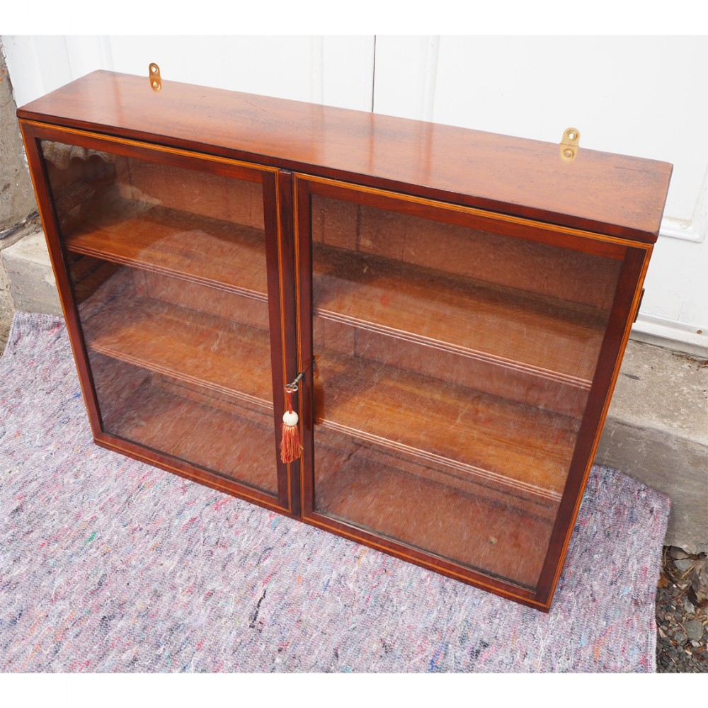 GEORGIAN MAHOGANY HANGING COLLECTORS CABINET