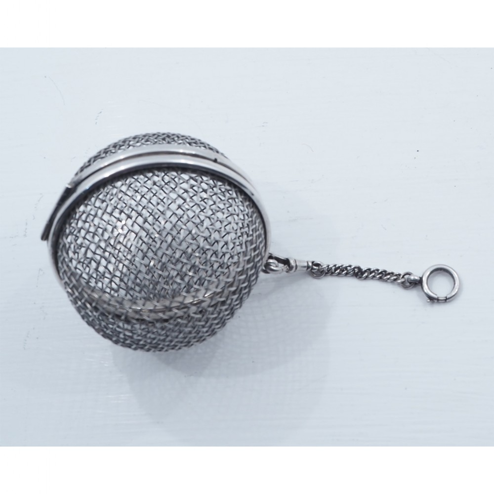 RARE EDWARDIAN SILVER TEA INFUSER 
