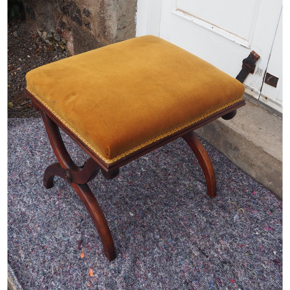 VICTORIAN ROSEWOOD X FRAME STOOL