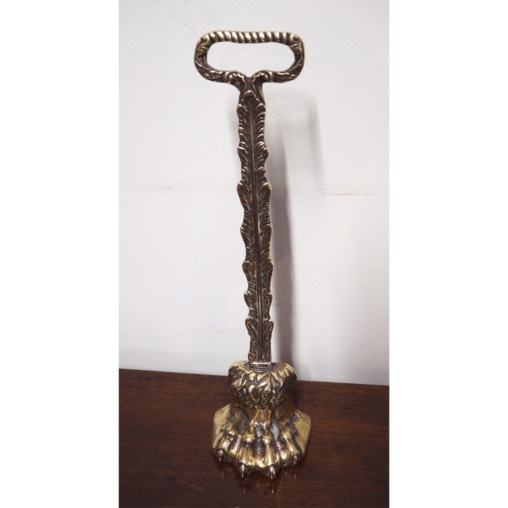 Georgian Brass Lion Paw Door Stop 