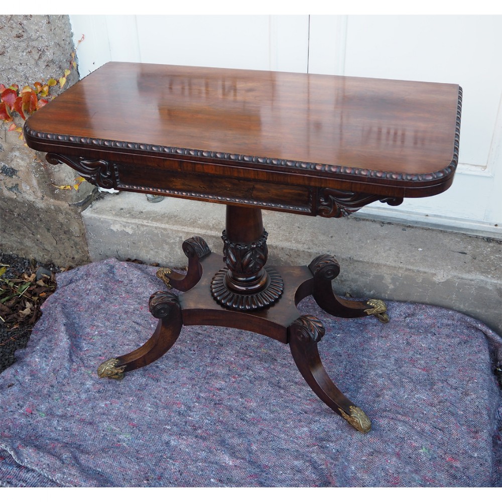 CLASSICAL REGENCY ROSEWOOD CARD TABLE 