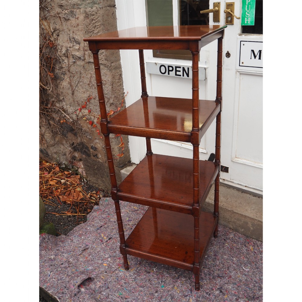 GOOD GEORGIAN MAHOGANY 4 TIER WHATNOT