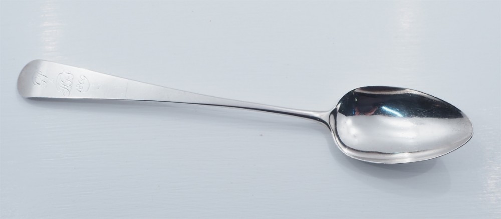 GEORGE 3rd EXETER SILVER BASTING SPOON. 