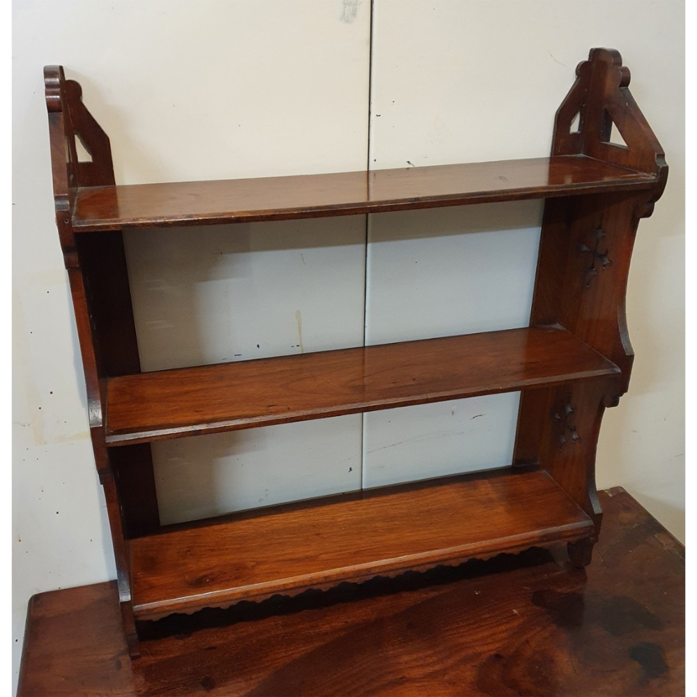 SET OF MAHOGANY HANGING WALL SHELVES