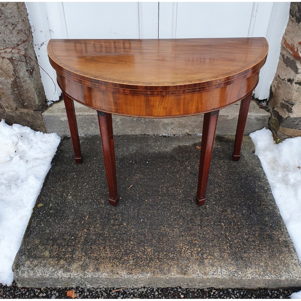 SUPERIOR GEORGIAN MAHOGANY 'D' TEA TABLE