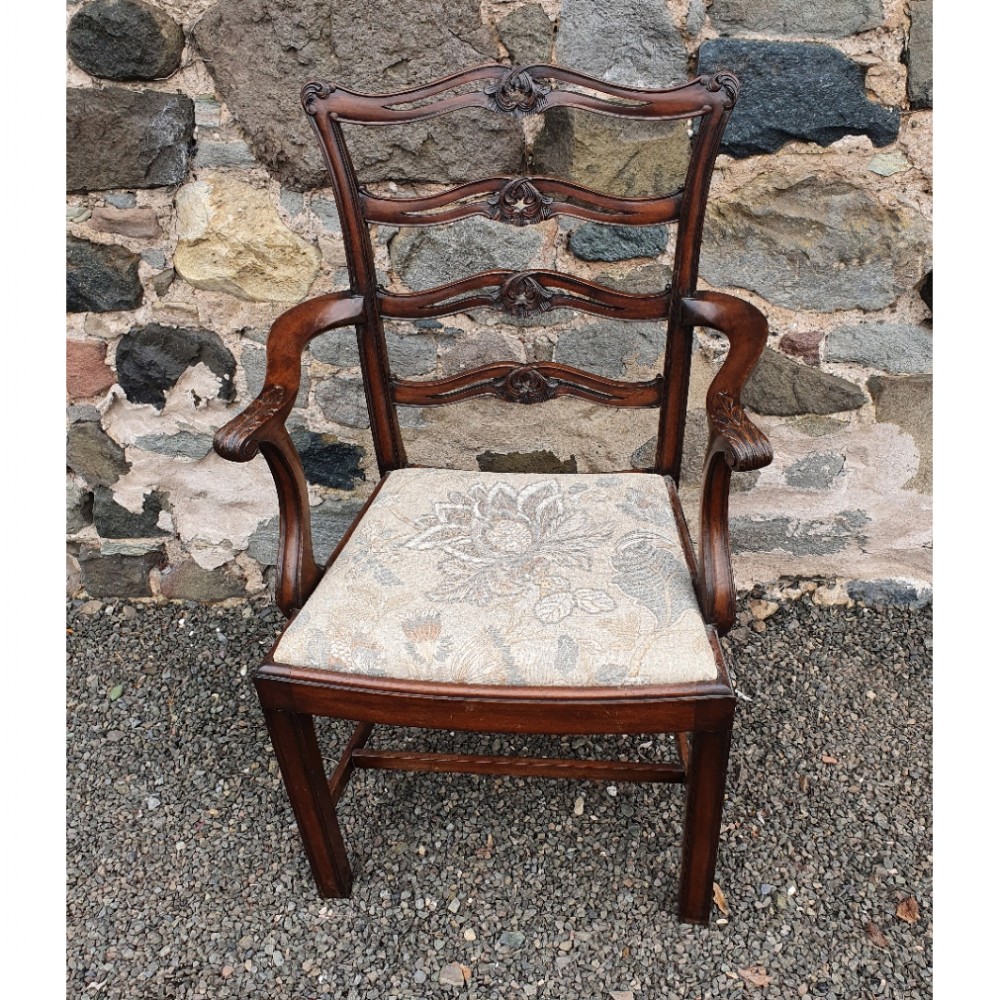 GEORGIAN STYLE EDWARDIAN ARM CHAIR
