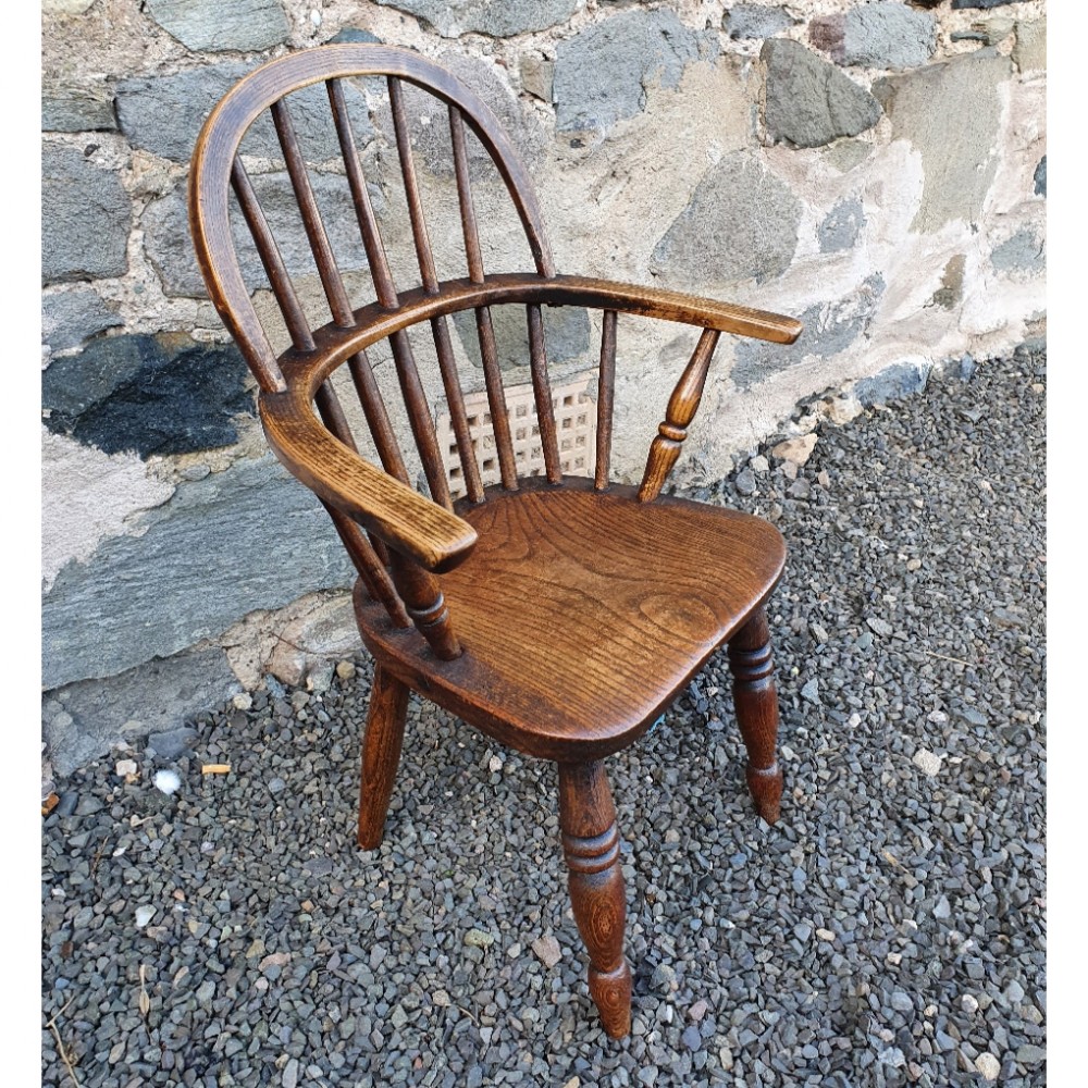 19th CENTURY ASH CHILDS WINDSOR CHAIR