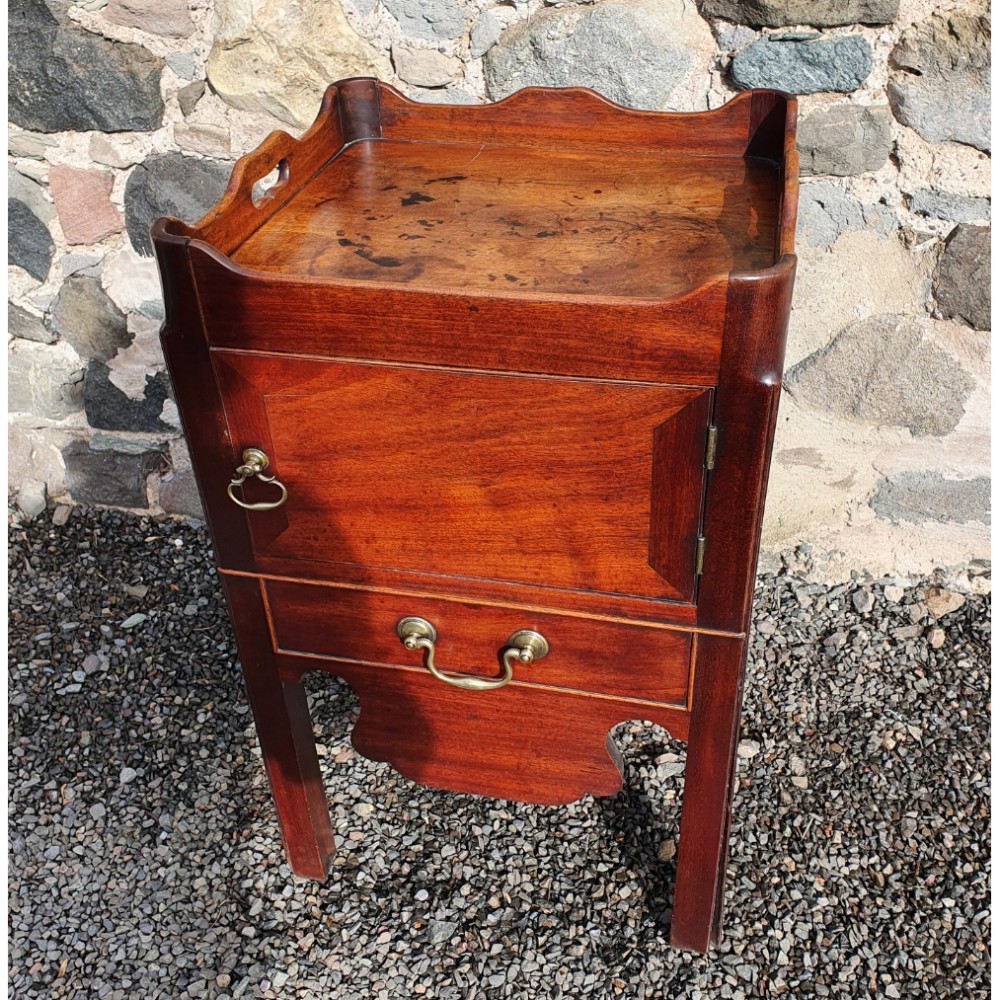 18th Century Mahogany Square Bedside