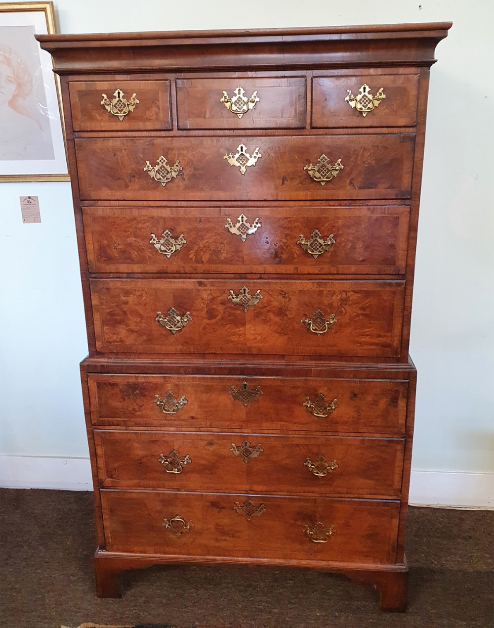 Early Georgian Walnut Chest on Chest