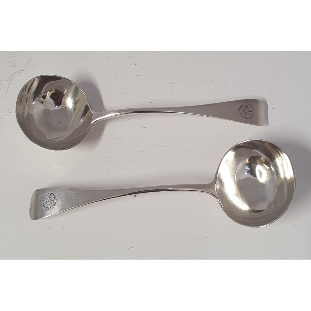 Heavy Grade Pair of Silver Sauce Ladles