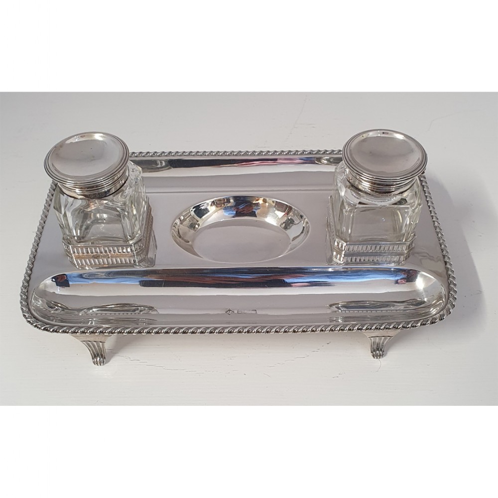 RARE EDWARDIAN SCOTTISH SILVER DESK SET