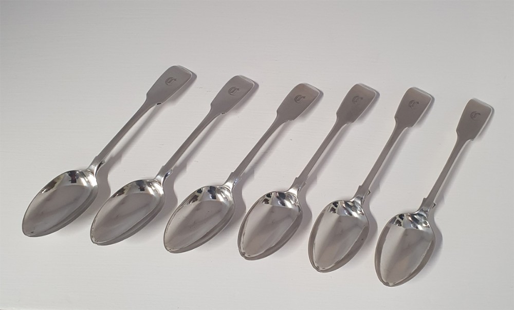 SUPERB SET OF 6 SILVER ELGIN SPOONS. 