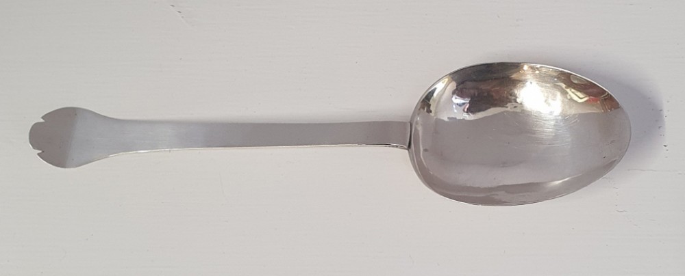 Rare Dated 17th Century Silver Trefid Spoon