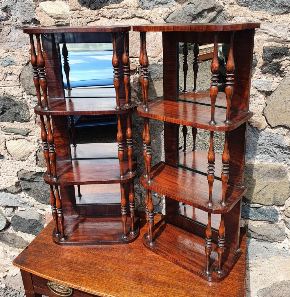 Pair Regency Rosewood Hanging Shelves
