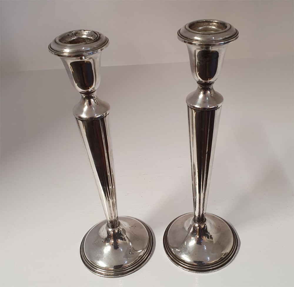 Pair of American Silver Candlesticks