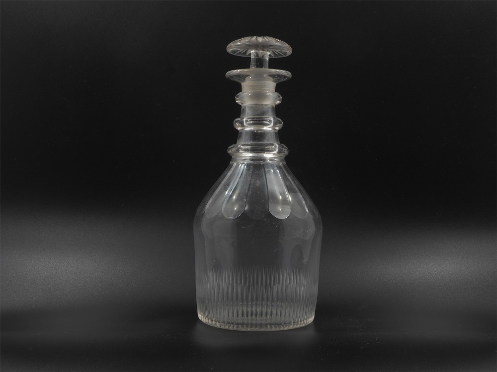 Fine Regency 3 Ring Cut Glass Decanter