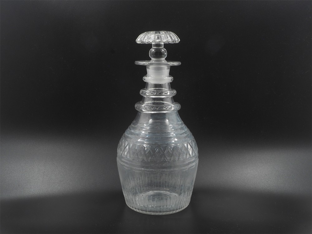 Fine Regency 3 Ring Cut Glass Decanter