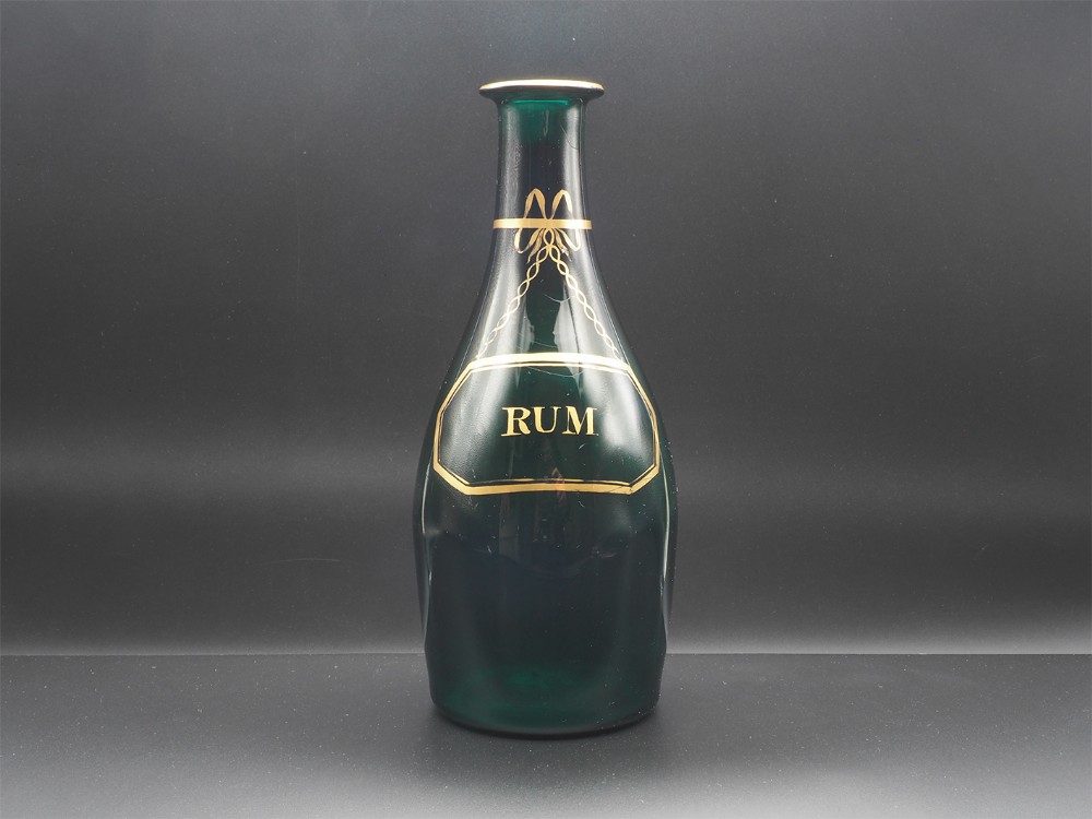 Rare Georgian Green Glass Rum Decanter