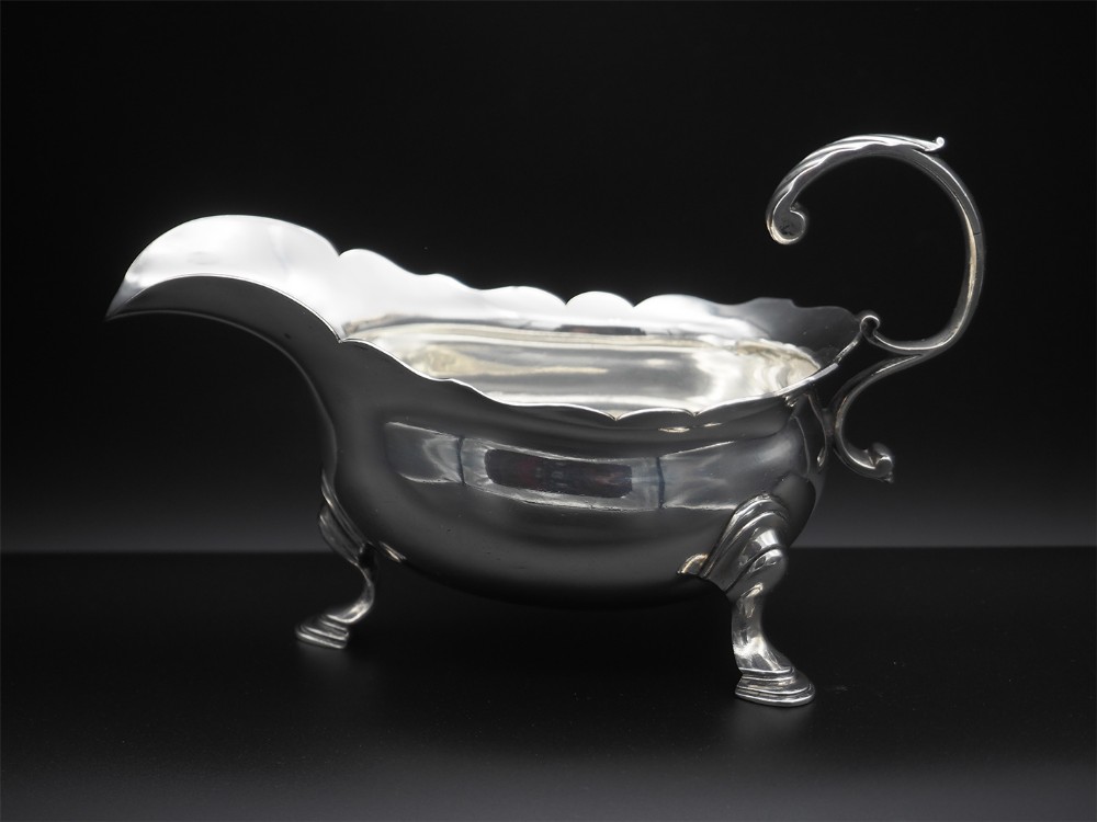 Superb George 2nd Silver Sauce Boat. 1750