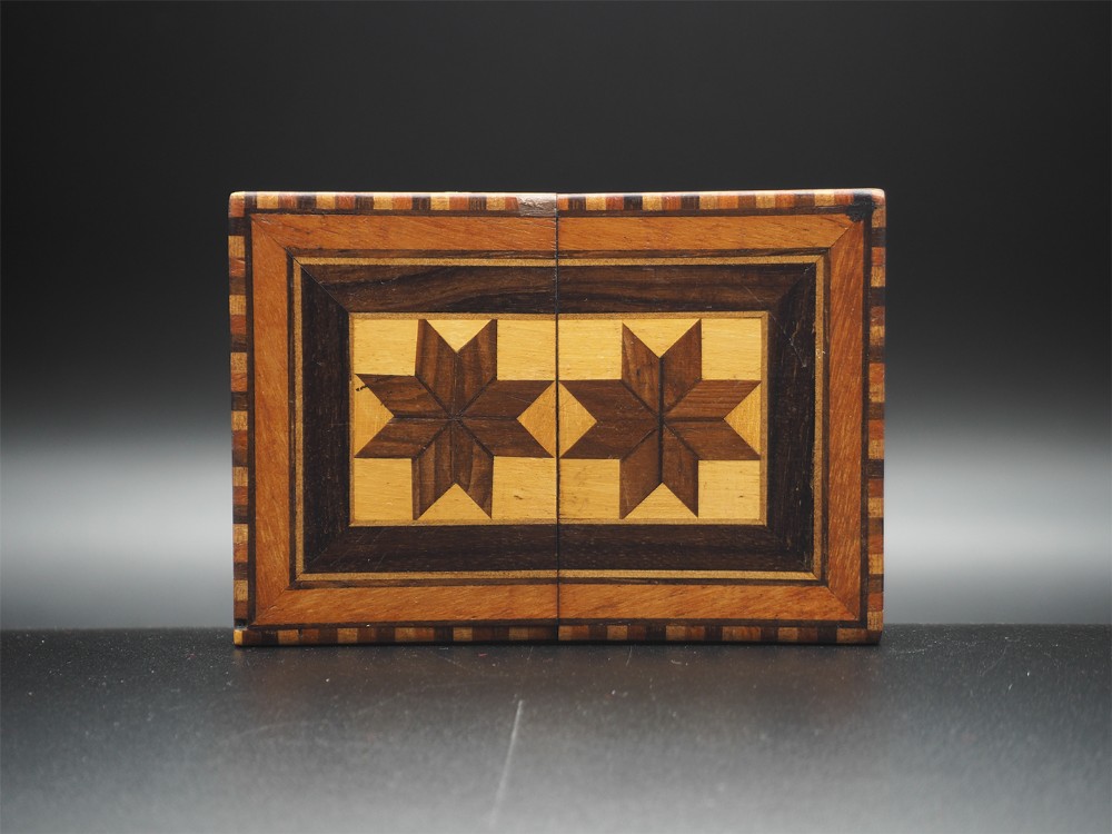 Pretty 19th Century Treen Card Holder Box
