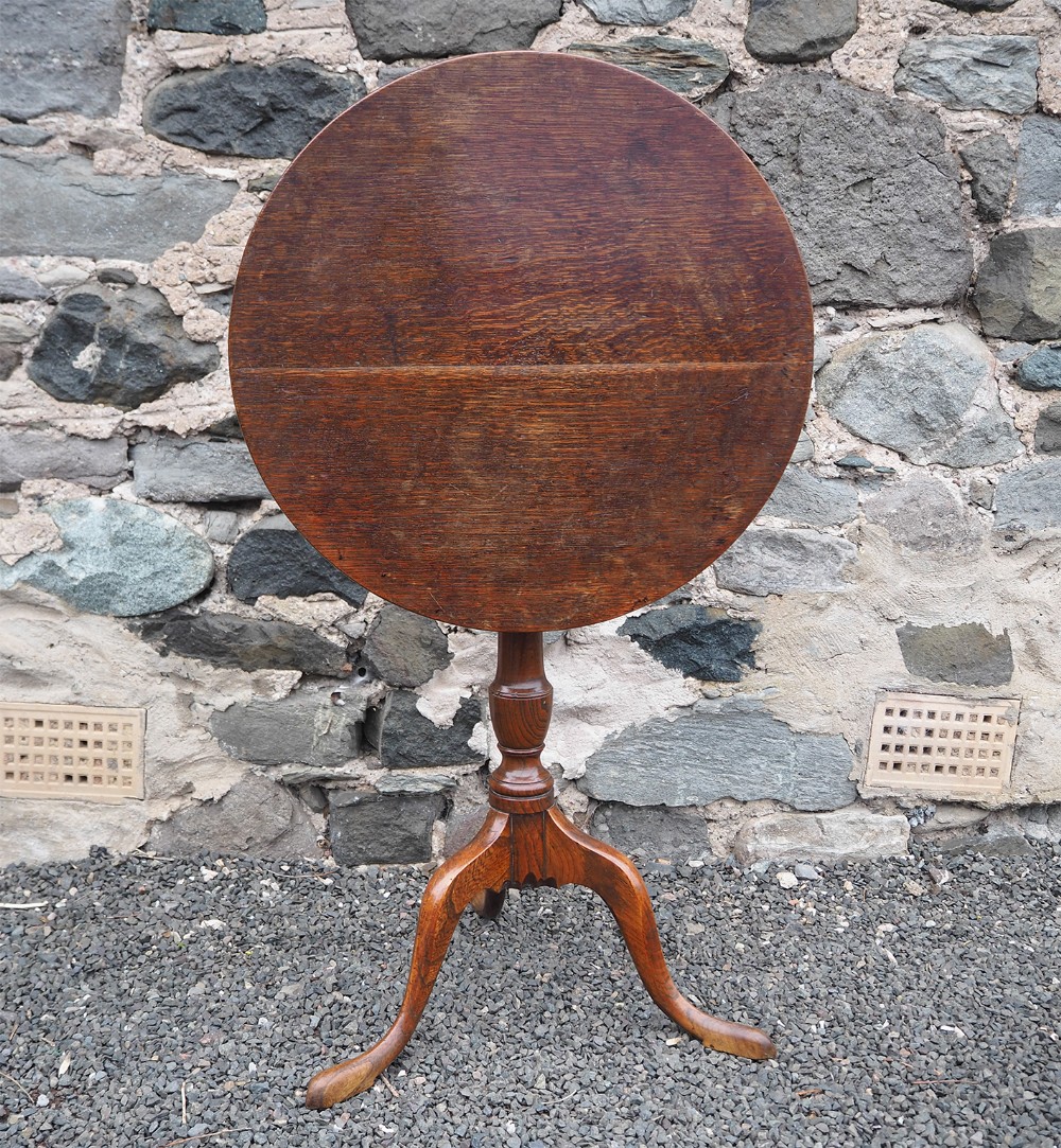 18th Century Oak & Elm Tripod Table
