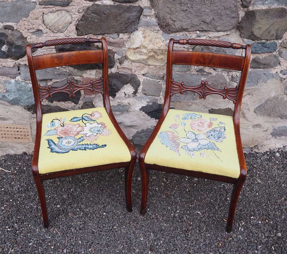 Good Pair of Regency Sabre Leg Chairs