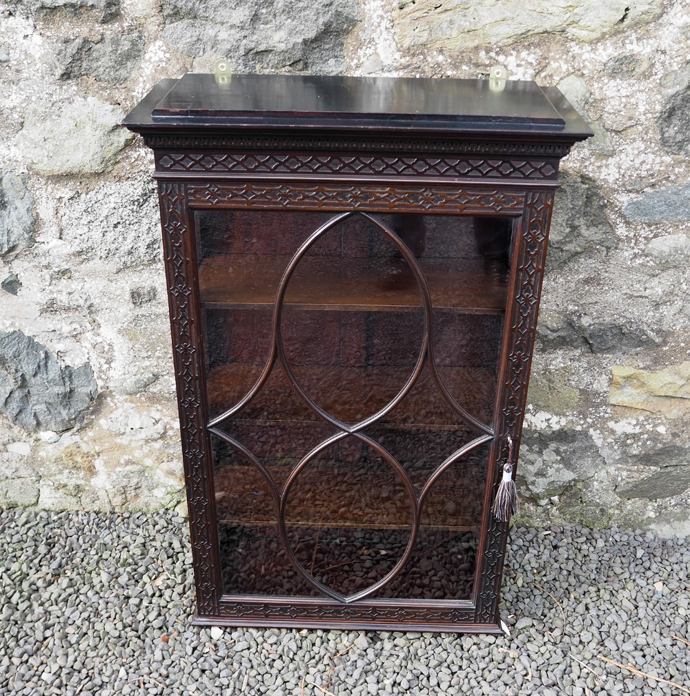 Edwardian Chippendale Style Hanging Cabinet