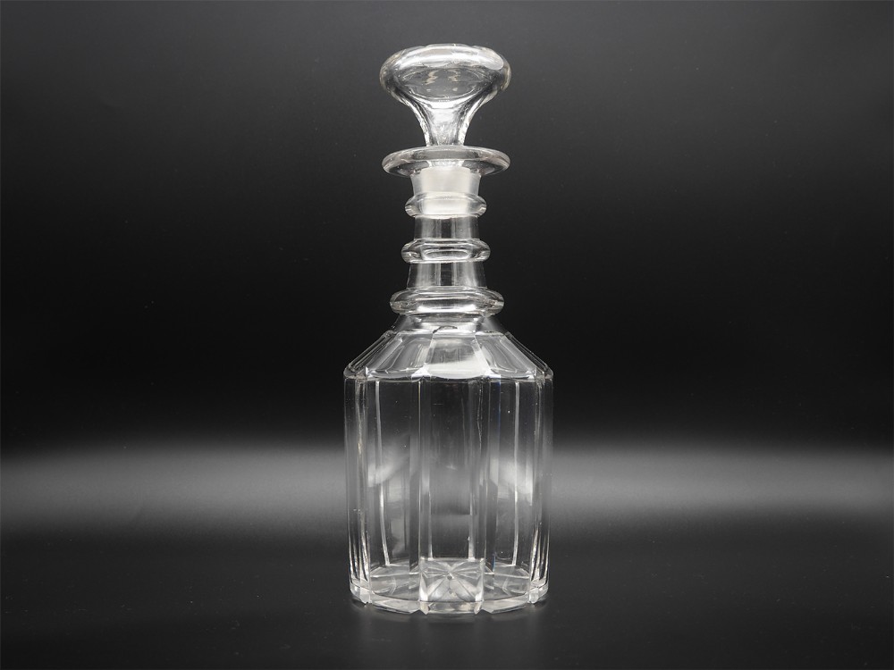 Regency 3 Ring Cut Glass Decanter