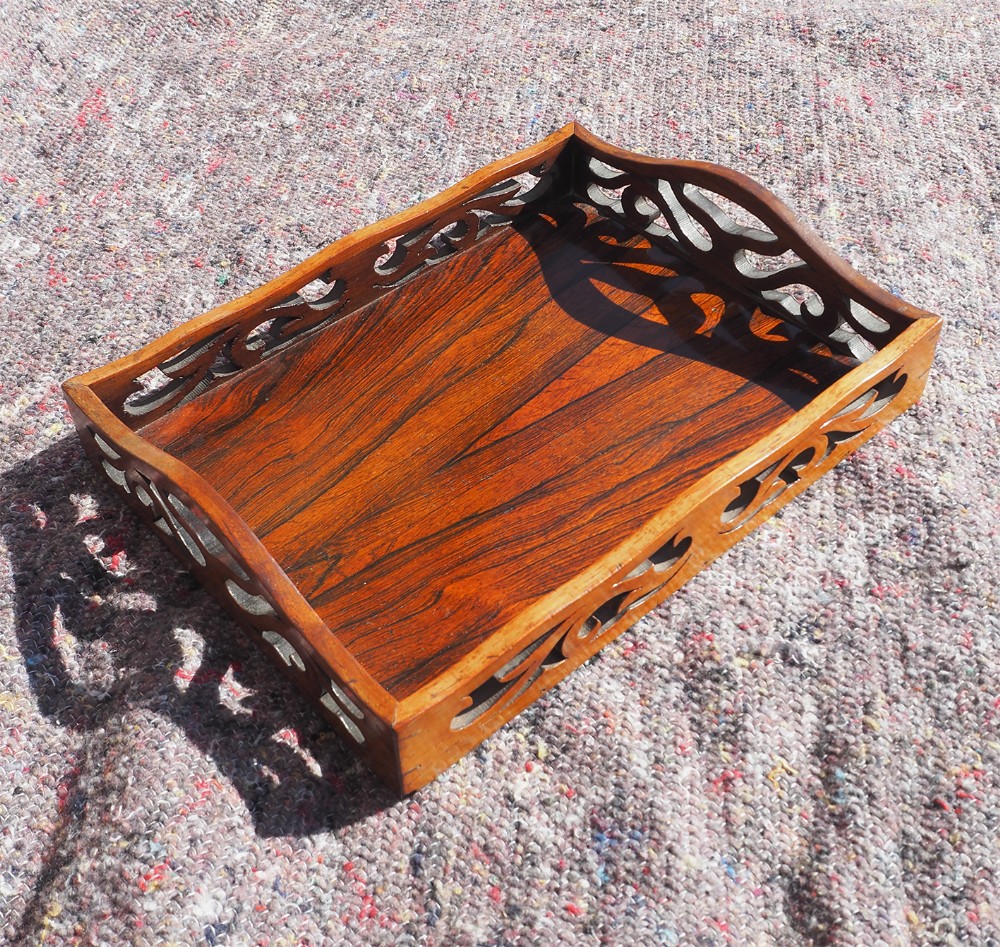 William IV Rosewood Desk Tidy Tray