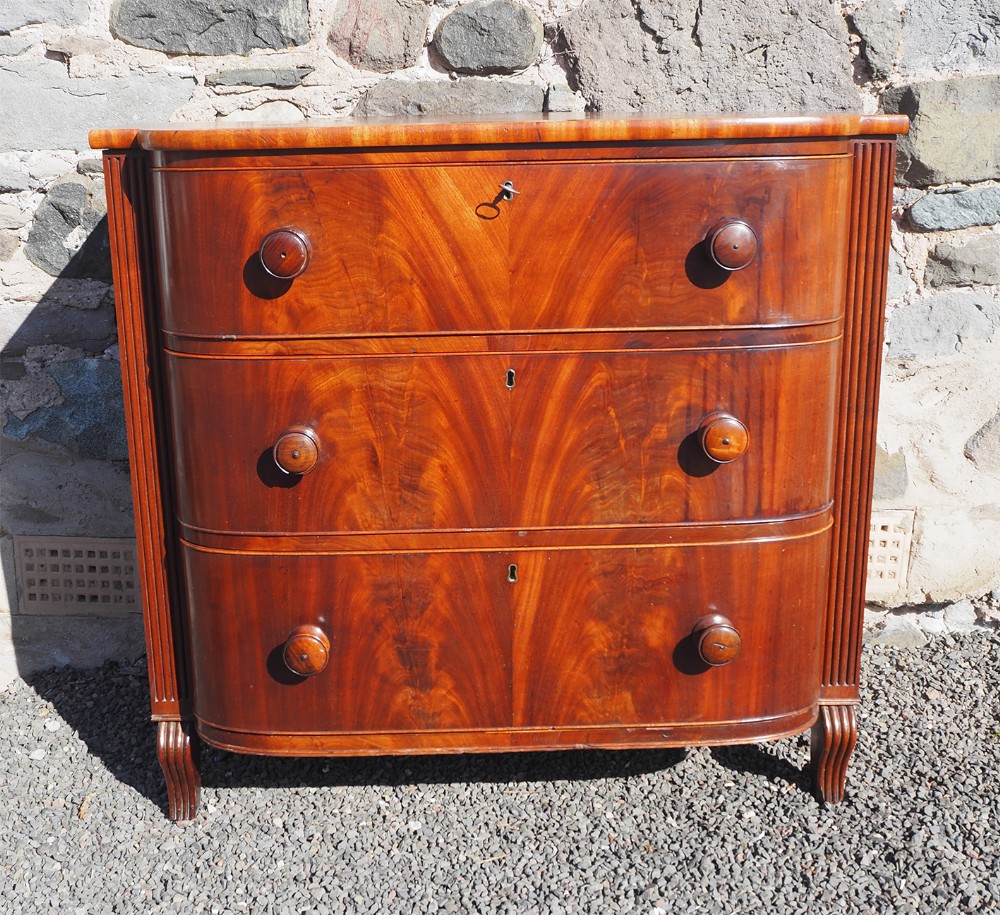 Regency Barrel Fronted Mahogany Chest